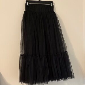 Elegant Black Tulle Skirt